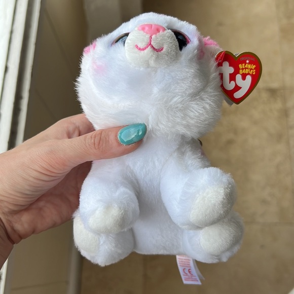 TY Beanie Baby Babies White Tiger Tabor Sparkle Pink Big Eyes Plush - Picture 7 of 10